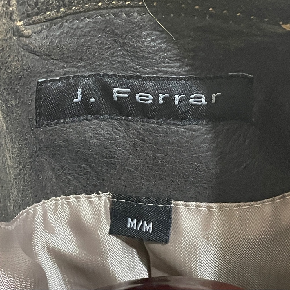 J. Ferrar Vintage Brown Leather Jacket Men's M Rugged Distressed Blazer Retro - Picture 8 of 8